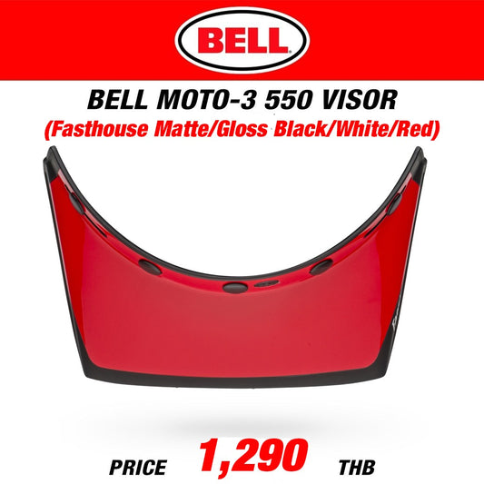 BELL MOTO-3 550 VISOR FASTHOUSE MATTE GLOSS BLACK WHITE RED