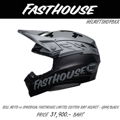 BELL MOTO-10 SPHERICAL FASTHOUSE LIMITED EDITION BMF HELMET GRAY BLACK